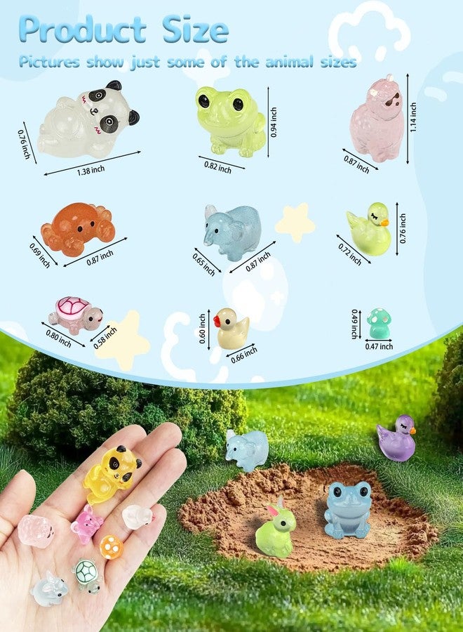 Piemow 160 Pcs Mini Resin Animals Kit - Luminous Tiny Resin Animals Figurines Accessories Gifts for Aquarium Fairy Garden Bonsai Decor - Image 4